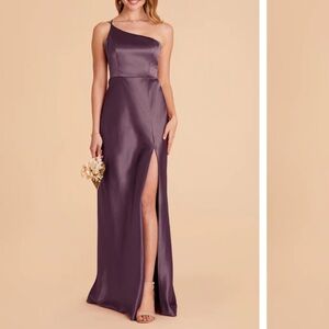 Birdy Grey Kensie Shiny Satin Plum Prom Formal Wedding Guest Bridesmaid Dress